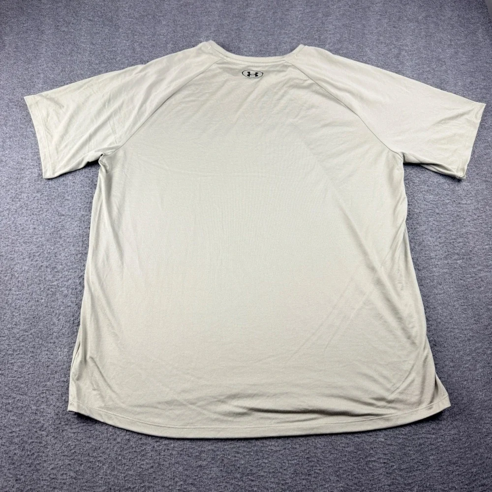 Under Armour UA‎ Tech 2.0 Men's XXL T-Shirt Beige Short Sleeve Loose Fit